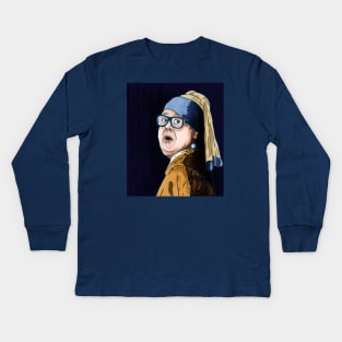 DeVito With A Pearl Earring Kids Long Sleeve T-Shirt